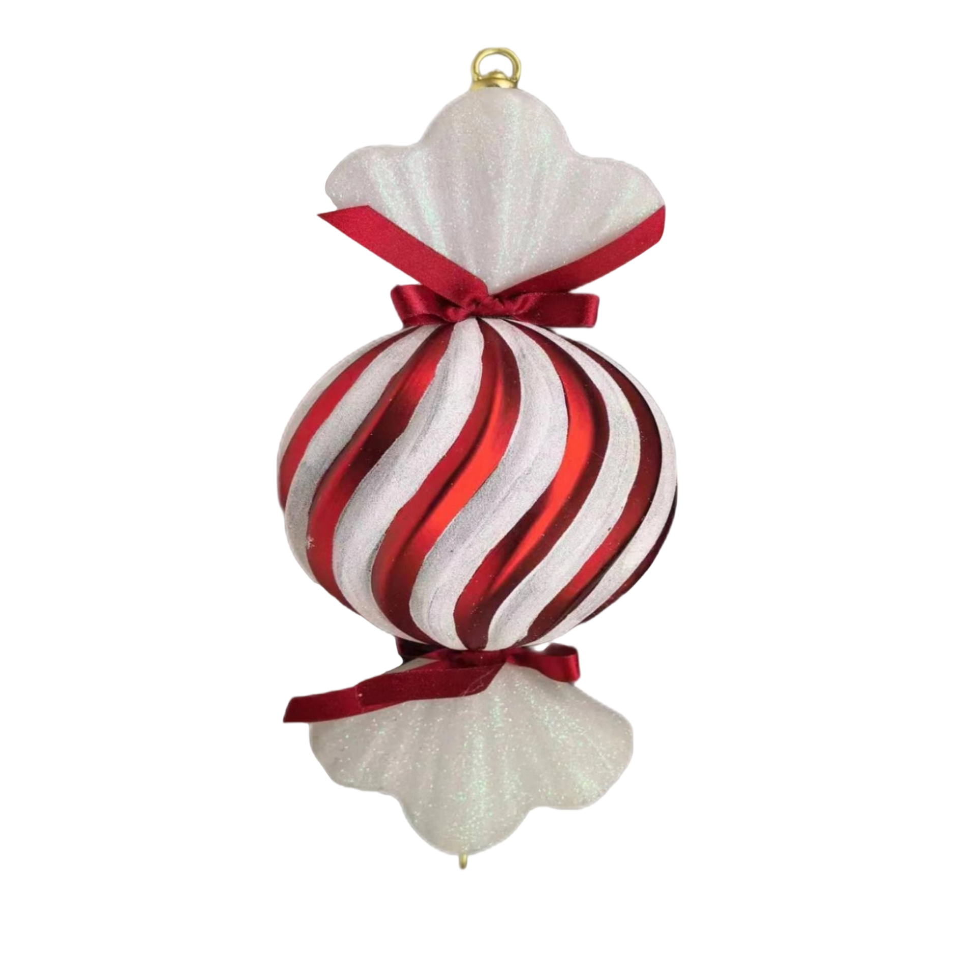 15.7 Inch Red and White Candy Ornament for Christmas Tree, Plastic Candy Hanging Decoration, Holiday Tree Hanging Ornament