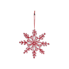 Plastic Red & White Snowflake Ornament – Holiday Christmas Tree Decoration, Festive Snowflake Hanging Decor for Xmas Trees, Seasonal Holiday Ornament