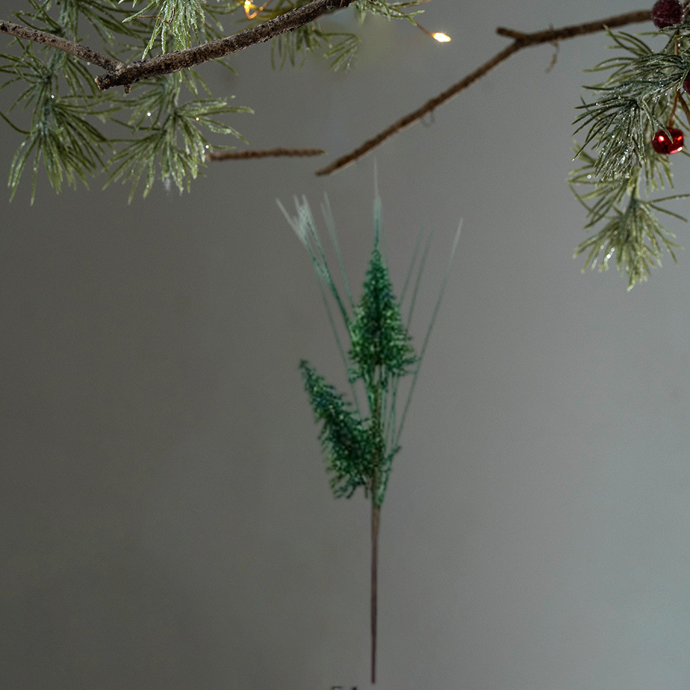 20 Inch Green Artificial Christmas Pick, Holiday Tree Branch, Christmas Floral Spray, Festive Greenery for Arrangements and Decorations