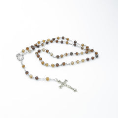 Multicolor Rosary with our lady of grace center and Crucifix，Religious Gift Rosaries, Catholic Rosary Necklace, Beads Rosaries, Jesus Crucifix Cross Rosary for prayer