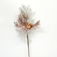 14.5 Inch Champaign Pick，Christmas Holiday Flower Holiday Picks Decors, Wreath Attachments, Tree trimming, Christmas Wreath Accessories, Christmas Tree Home Decoration, Champaign Gold Sprays and Picks