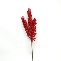25 Inch Berries Pick ，Red Berry Bunch Christmas Decorative Acacia Beans Artificial Hollyberries Christmas Long Stem Pick Holly Berries, High Quality Competitive Price Artifical Red Flower Holly Berries for Christmas Daily Decor