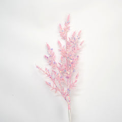 30 Inch Baby Pink Christams Picks，Glitter Powder Leaf Branch For Flower Arrangement Accessories Christmas Party Home Wedding Garden Decoration, Pink Blue Purple Glitter Sequin Cedar Spray, Artificial Christmas Spray