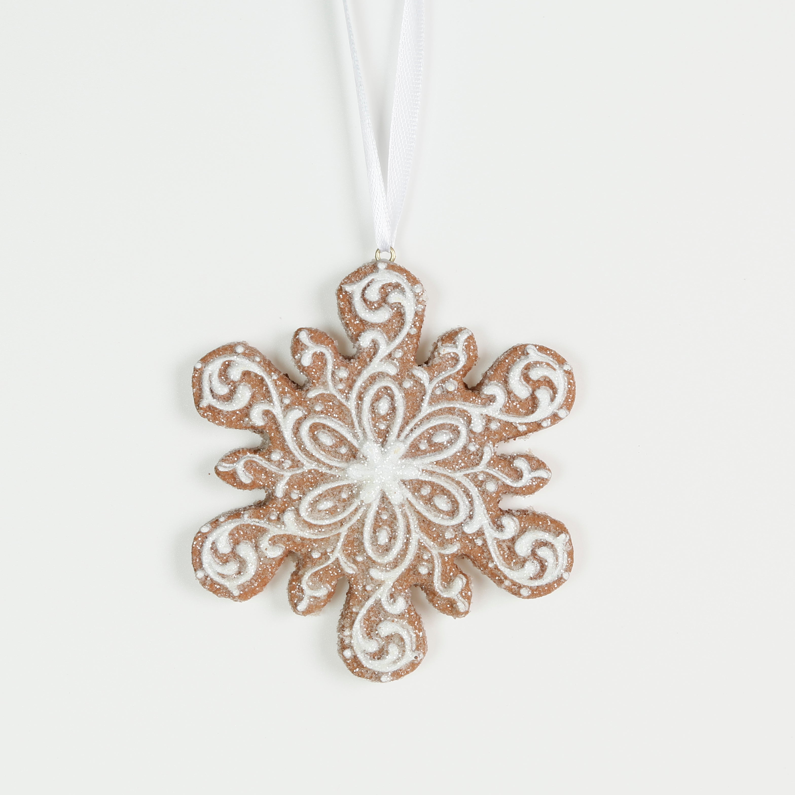 3 Inch Resin Snowflake Ornaments，Iced Resin Gingerbread Biscuit Christmas Baking Tree Decorations, Iced Dough Christmas Tree Decorations,Faux Gingerbread Cookie Ornaments, Gingerbread Snowflake Ornaments, Piped Gingerbread House Hanging Ornament