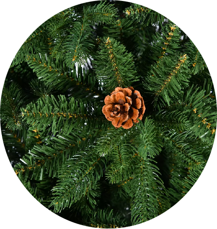 80 Inch Artificial Christmas Tree with Pine Cones Berries Green，Christmas Tree With Red Berry & Pine Cone, Premium Artificial Christmas Tree PE/PVC Branch Tips, Pre-Decorated Hinged Xmas Tree