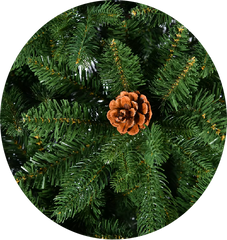 80 Inch Artificial Christmas Tree with Pine Cones Berries Green，Christmas Tree With Red Berry & Pine Cone, Premium Artificial Christmas Tree PE/PVC Branch Tips, Pre-Decorated Hinged Xmas Tree