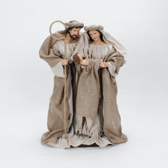 19 Inch Fabric Standing Holy Family，Nativity Christmas Set Fabric Clothes, Christmas Resin Scenes Figures Sets Tabletop,Christmas Collectibles Figurines Statue Decor,Handcrafted Resin Nativity Set Fabric Clothes Traditional Christmas Figurine