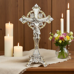 9.9 Inch Crucifix tabletop- Resin，Crucifix with Stand,Hanging Crucifix, ChristianGifts, Crucifixion,Crucifixion of Jesus