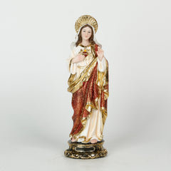 12 Inch Sacred heart of Mary in resin，Catholic Home Decor, Virgin Mary Art, Immaculate Heart of Mary Statue, Sacred Heart Statue