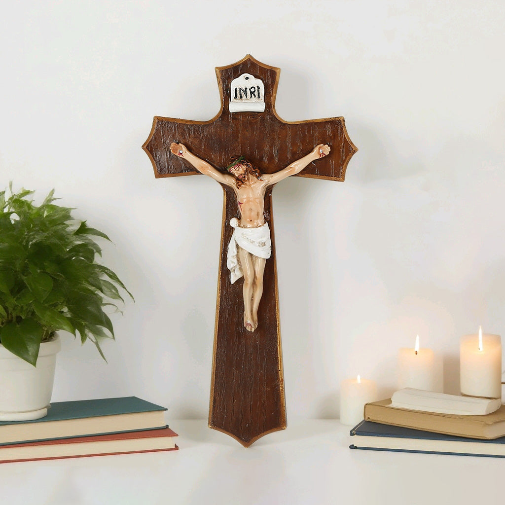 7.5 Inch Crucifix on Wall- Resin，Crucifix with Stand,Hanging Crucifix, ChristianGifts, Crucifixion,Crucifixion of Jesus