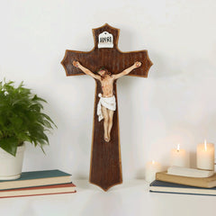 7.5 Inch Crucifix on Wall- Resin，Crucifix with Stand,Hanging Crucifix, ChristianGifts, Crucifixion,Crucifixion of Jesus