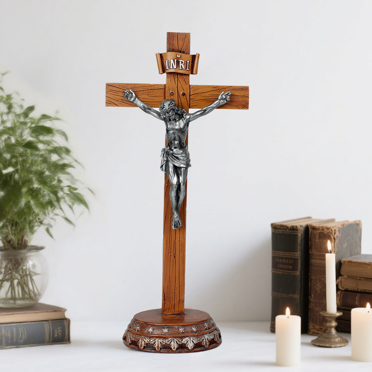 10 Inch Cruxifix on wall- Resin，Crucifix with Stand,Hanging Crucifix, ChristianGifts, Crucifixion,Crucifixion of Jesus