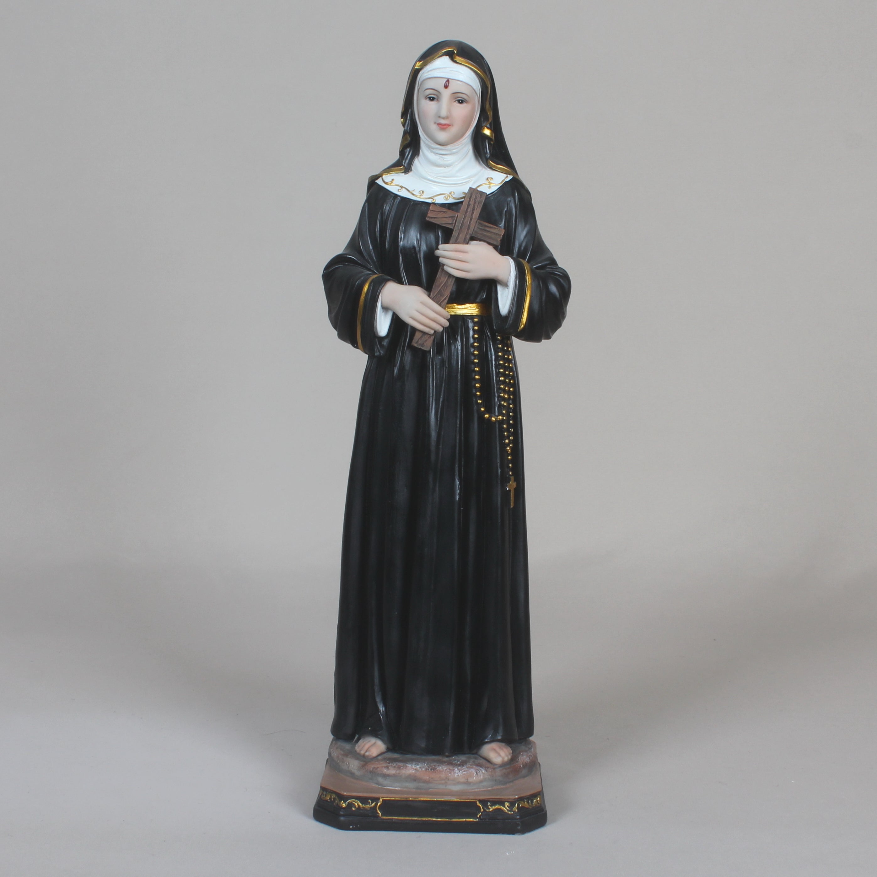 16 Inch St. Rita in resin，Statue Rita with cross, Catholic Home Figurines, Figure Status Gifts