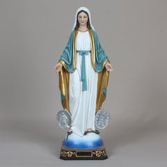 21 Inch Our Lady of Grace with medal in resin，Virgin Mary Statues, Mother of God Large Holy Madonna Resin Religious, Virgin Mary Praying Statue, Home and Garden Religious Figurines