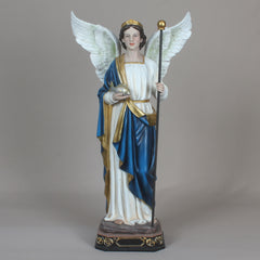 24 Inch St. Raphael in Resin，Patrons & Protectors St. Raphael Figure, Archangel St. Raphael Statue, Religious Collectible Angel Sculpture, Archangel Raphael Holy Figurine Religious Decor