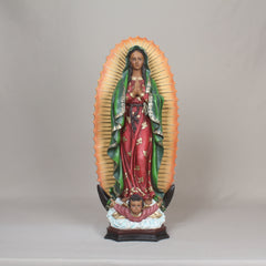 25 Inch Our Lady of Guadalupe  in resin，Virgin de Gudalupe Statues, Mother of God Large Holy Madonna Resin Religious, Virgin Mary Praying Statue, Home and Garden Religious Figurines