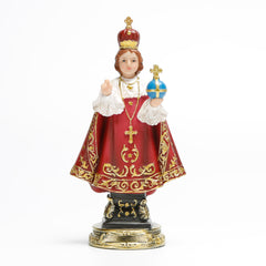 8 Inch Infant Jesus in Resin，Infant of Prague Statue Jesus Figurine Catholic Gift, Niño de Praga Figura Catolica, Religious Staue Jesus with Globus Cruciger,hurch of Our Lady Victorious Jesus Figurine,